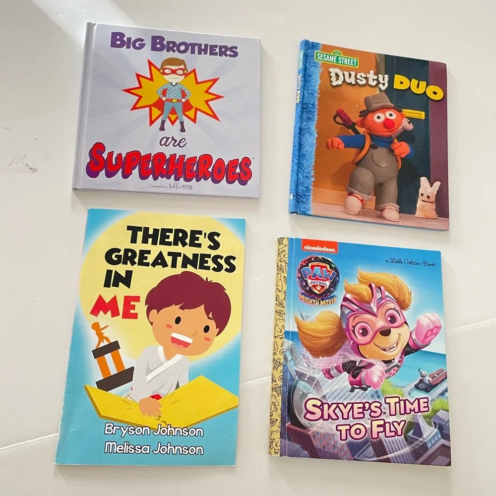 Lot of 4 kids Story Books, Big Brothers Are Superheroes/Dusty Duo/ Paw Patrol…..